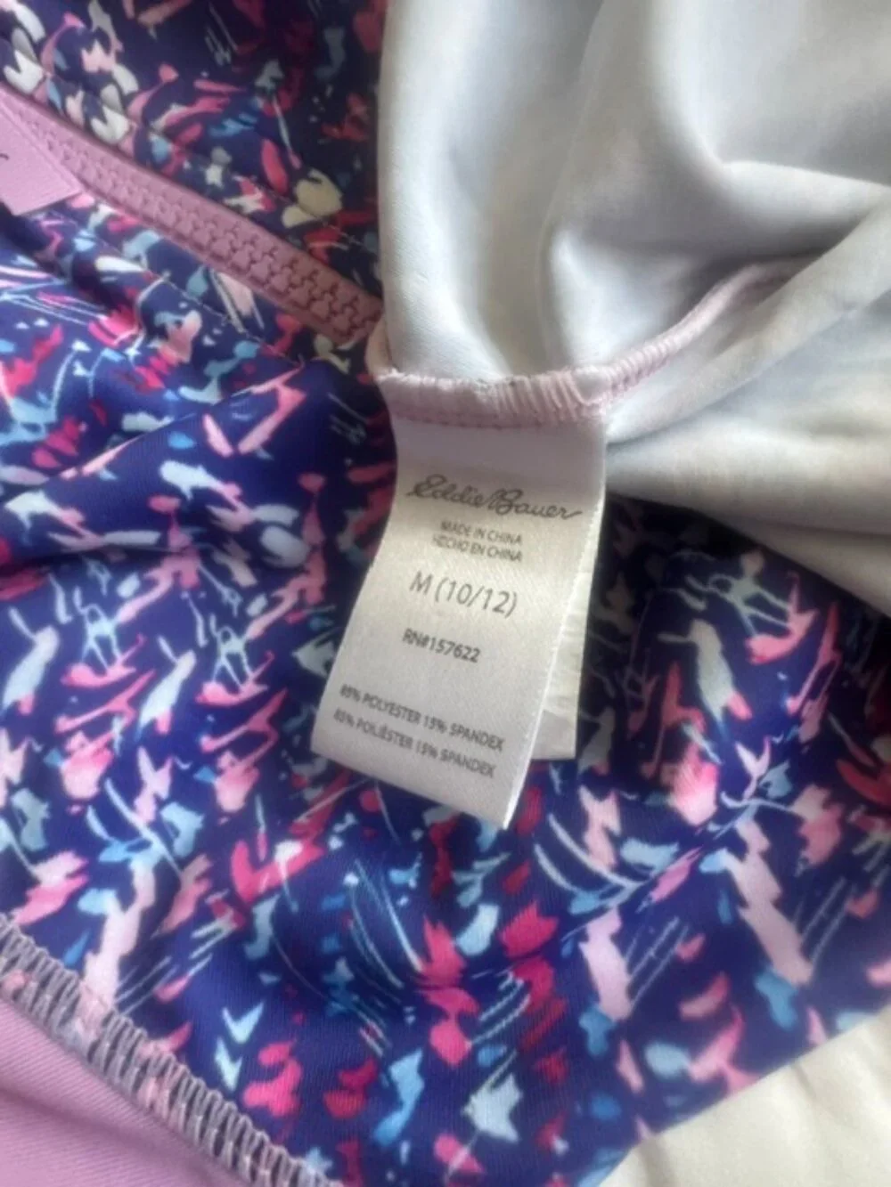 Eddie Bauer Zip RASH GUARD Girl's Medium